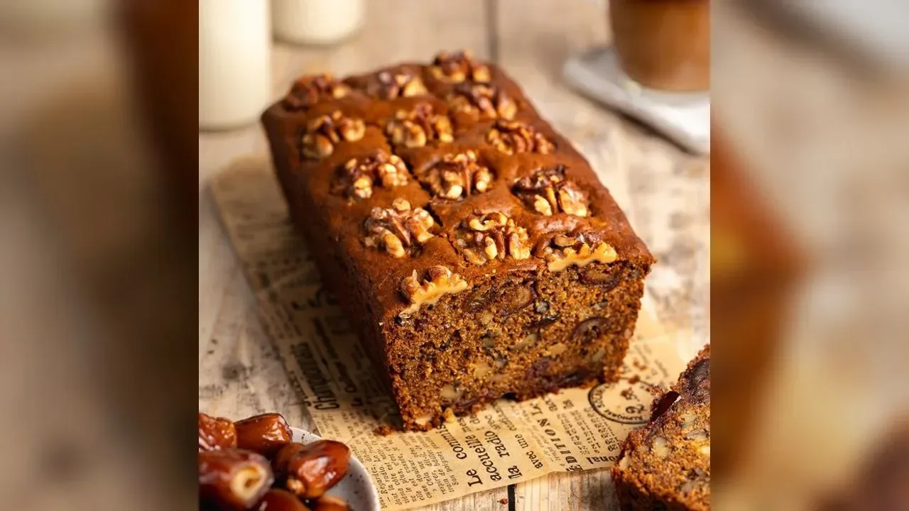 Walnut, date & honey cake