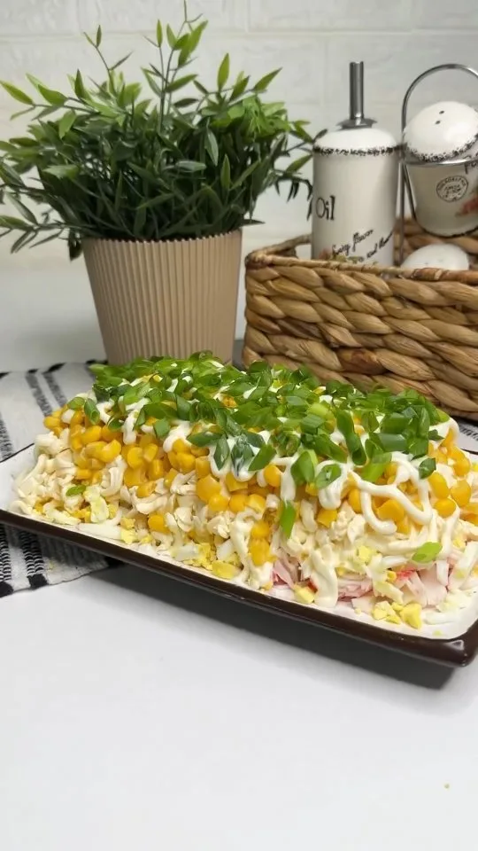 Layered Crab Stick Salad