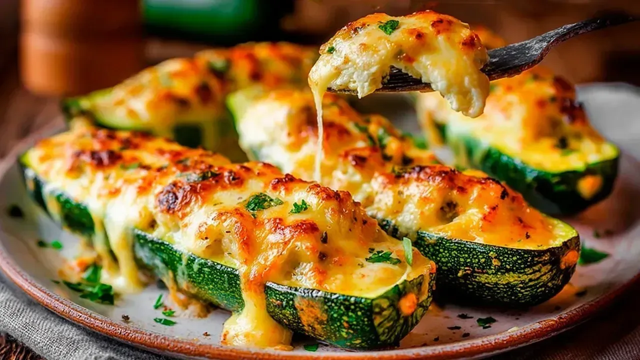 Zucchine Ripiene con Funghi, Verdure e Pere