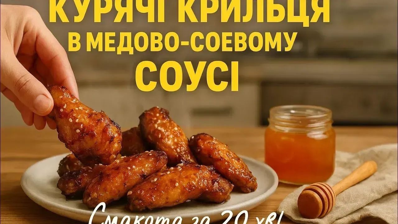 Курячі крильця у медово соєвому соусі