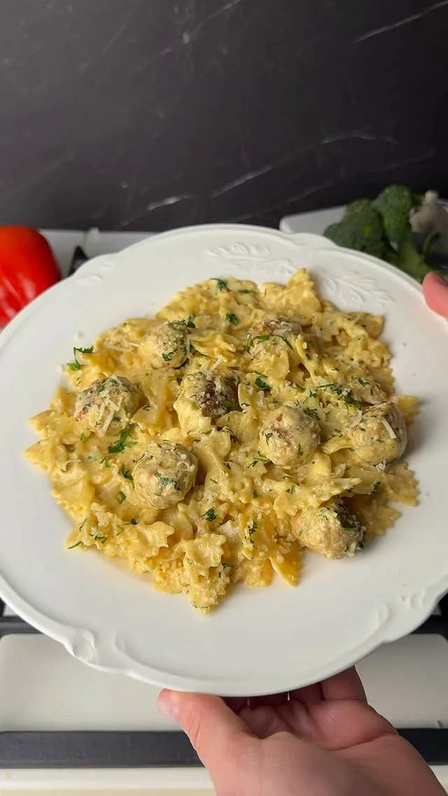 Creamy Teriyaki Meatballs with Pasta