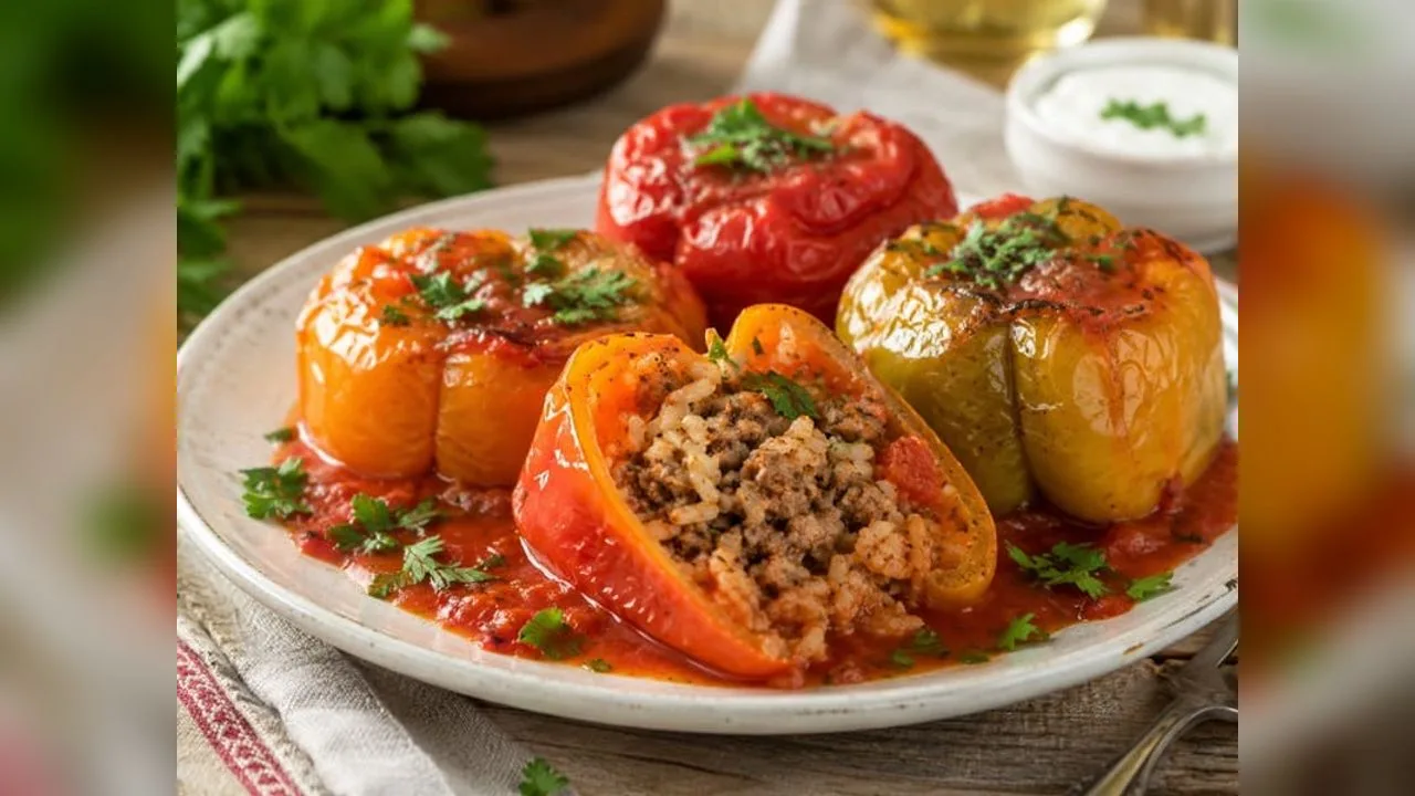 Фарширований перець з м'ясом і рисом
