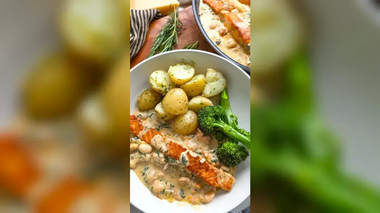 Tuscan Salmon and Butter Bean One-Pot
