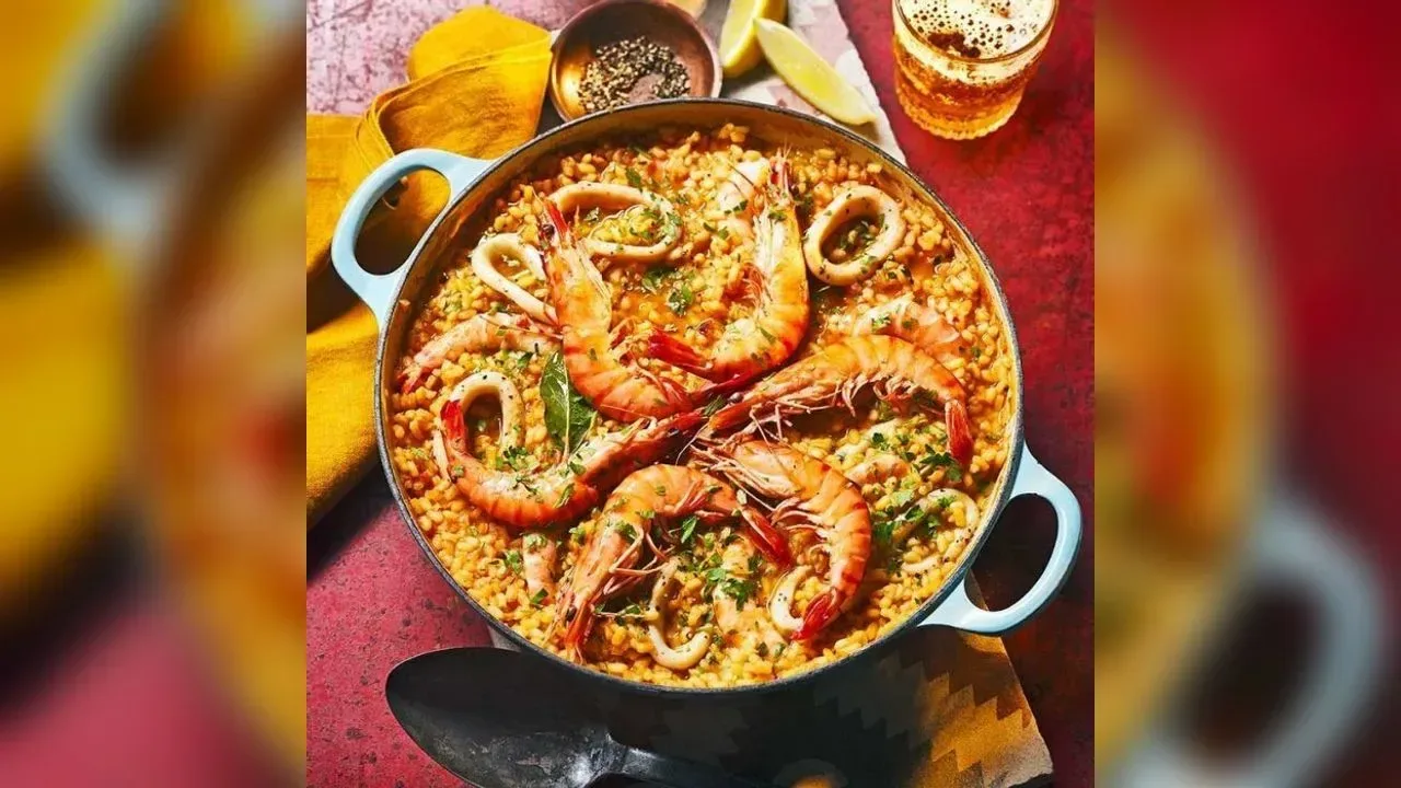 Arroz con gambas y calamar