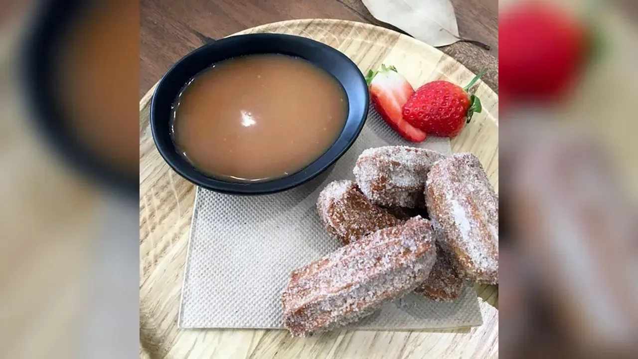 Chocolate churros with chocolate & salted caramel sauce