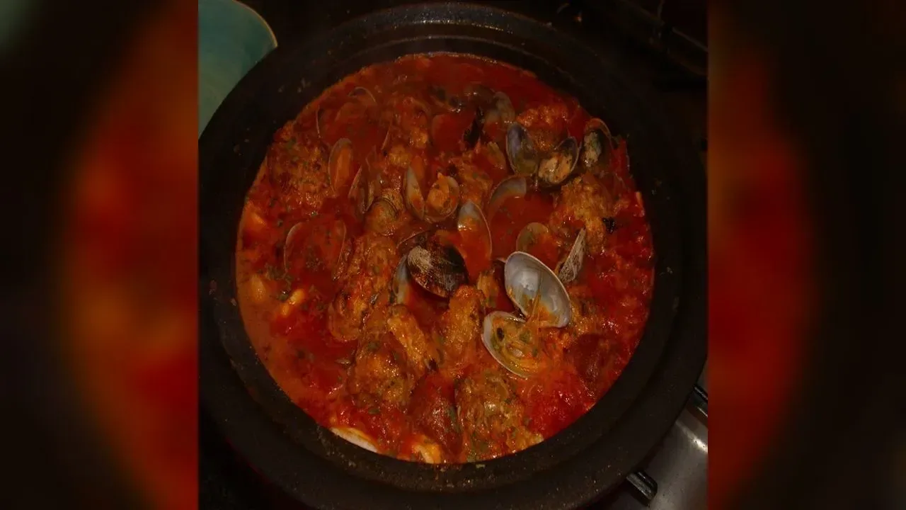 Spanish meatballs with clams, chorizo & squid