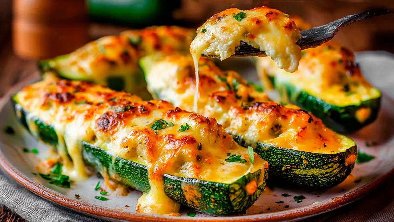 Zucchine Ripiene con Funghi, Verdure e Pere