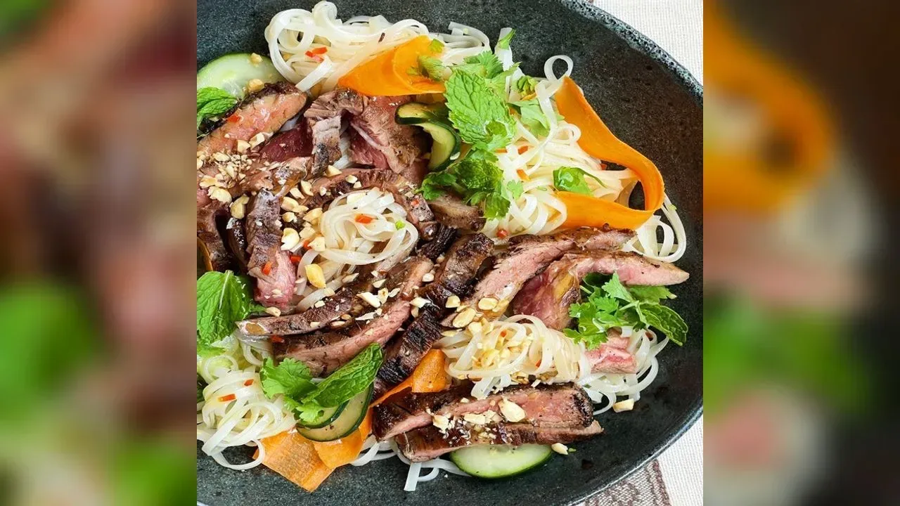 Steak & Vietnamese noodle salad