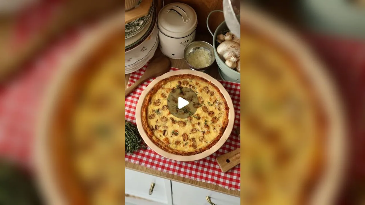 Quiche de Batata com Frango e Cogumelos