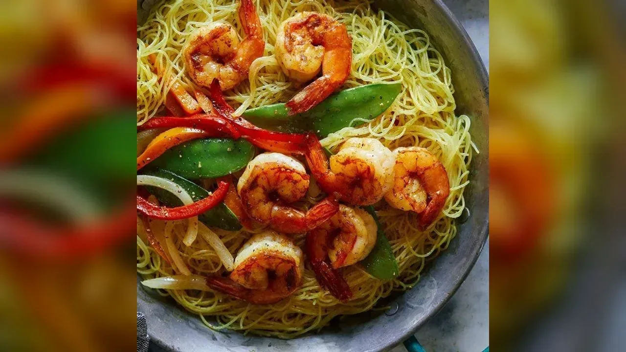 Singapore Noodles with Shrimp
