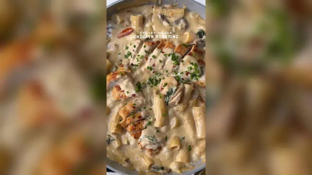Creamy Tuscan Chicken Rigatoni