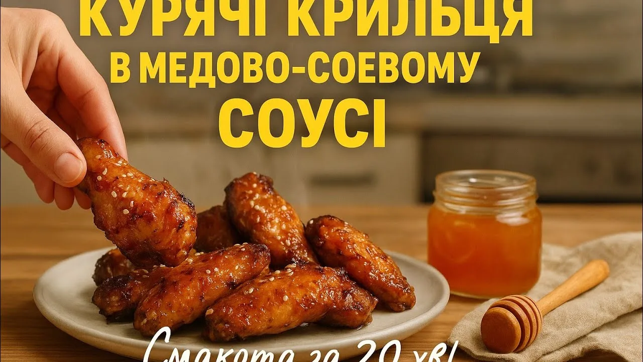 Курячі крильця у медово соєвому соусі